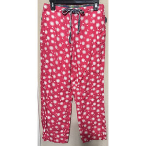 Boden Womens Pajama Pants US 6/S Bright Pink Floral Daisy Flannel drawstring PJs